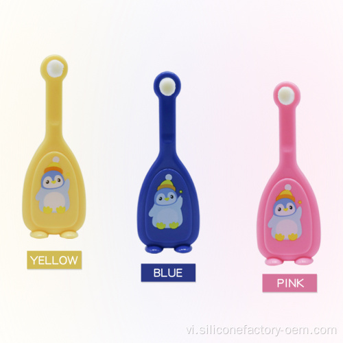 Bàn chải đánh răng bằng silicone an toàn cho em bé